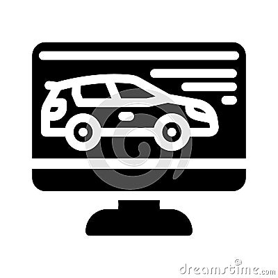 computer diagnostics of cars glyph icon vector illustration Vector Illustration