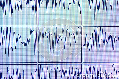 Computer diagram oscillation of CPU cores Stock Photo