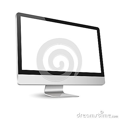 Computer display isolated on white Vector Illustration