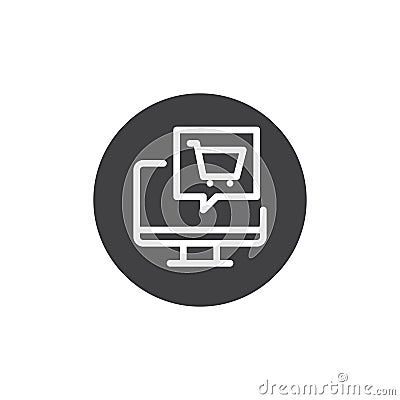 Computer display with shopping cart icon vector Vector Illustration