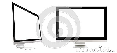 Computer display on white background Stock Photo