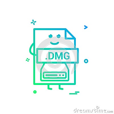 Computer dmg file format type icon vector design Vector Illustration