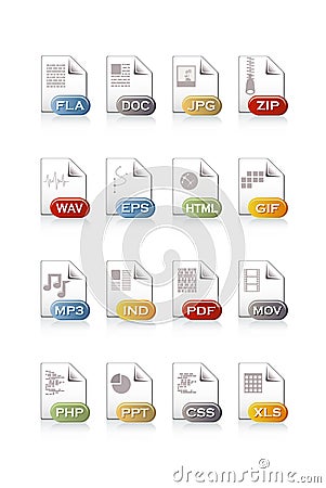 Computer document icon set Vector Illustration