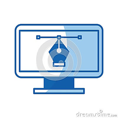 Computer electronic work Vector Illustration