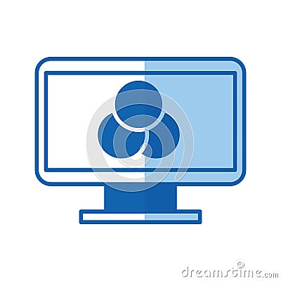 Computer electronic work Vector Illustration