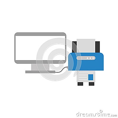 Computer electronic work Vector Illustration