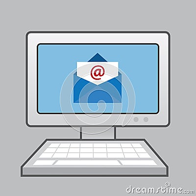 Computer Envelope Email Vector Illustration