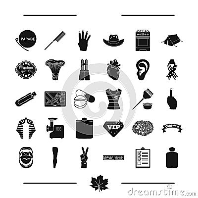Computer, equipment and other web icon in black style. medicine, holiday, travel icons in set collection. Vector Illustration