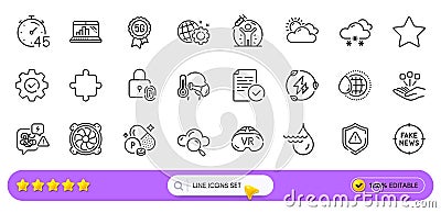 Computer fan, Execute and Graph laptop line icons for web app. Pictogram icon. Line icons. Vector Vector Illustration