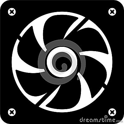 Computer Fan Vector Icon Vector Illustration