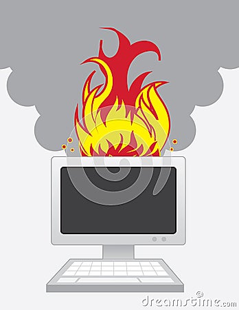 Computer Fire Vector Illustration