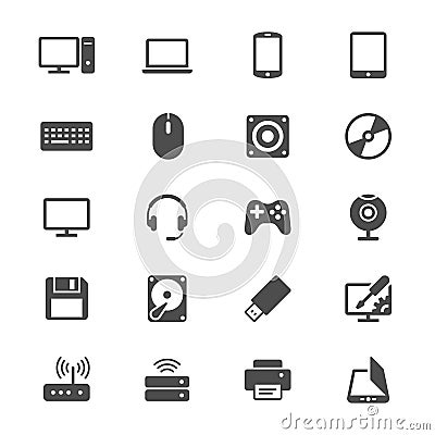 Computer flat icons Vector Illustration