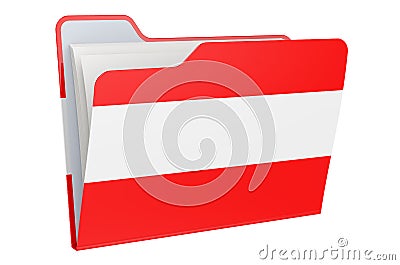 Computer folder icon with Austrian flag. 3D rendering Stock Photo