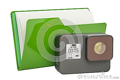 Computer folder icon with dashcam, 3D rendering Stock Photo