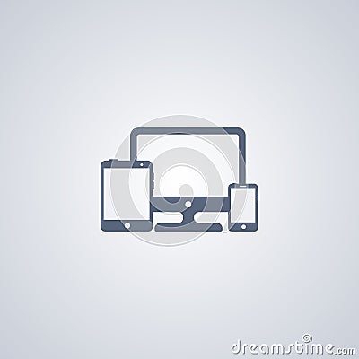 Computer and Gadgets, vector best flat icon Vector Illustration