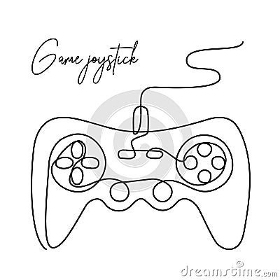 Computer games continues one line drawing vector illustration. Modern game consoles for PC Vector Illustration