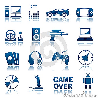 Computer games icon set Vector Illustration