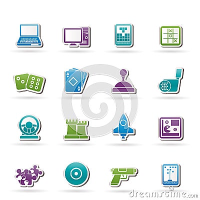 Computer Games tools and Icons Vector Illustration