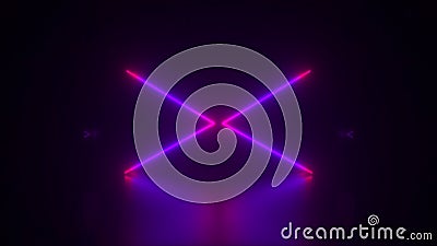 Computer generated abstract backdrop. Neon arrows, 3D rendering direction concept Stock Photo