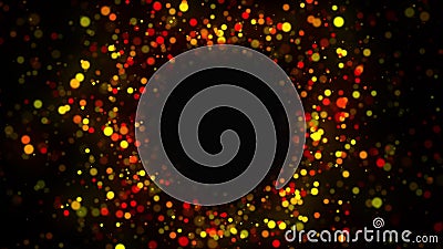 Computer generated abstract background. Random flow of colored round particles forms a vortex. 3D rendering of spinning Stock Photo