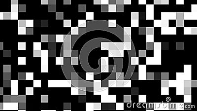 Computer generated abstract technology background with mosaic of white and black square blocks. 3D rendering large Stock Photo