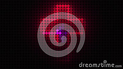 Computer generated bright display of running dottes lights. 3D rendering of led background Stock Photo