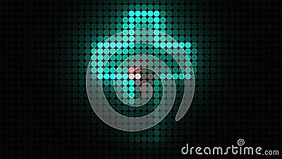 Computer generated bright display of running dottes lights. 3D rendering of led background Stock Photo