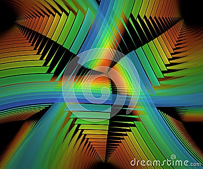 Computer generated colorful chaos geometry fractal artwork Stock Photo