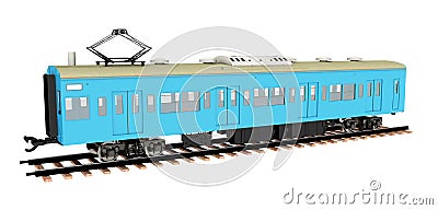 Japanese commuter train isolated on white background Cartoon Illustration