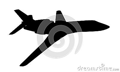 Silhouette of an airliner Cartoon Illustration