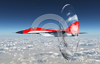 Supersonic aircraft Cartoon Illustration