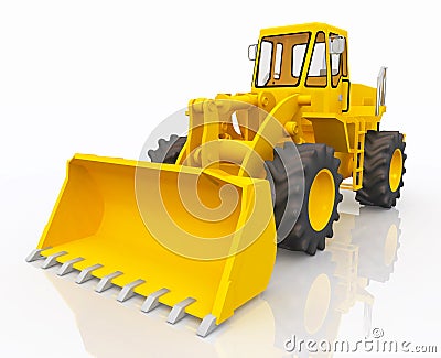 Wheel loader Cartoon Illustration