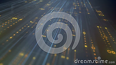 Computer generated high tech digital technology animation. 3d rendering background. 4K, Ultra HD resolution. stock illustration Computer generated high tech digital technology animation. 3d rendering background. 4K, Ultra HD resolution. stock illustration
