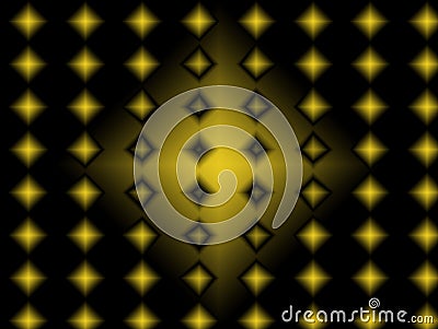 Computer generated illustration featuring a simple geometric rhomboid abstract background in yellow and black. Cartoon Illustration