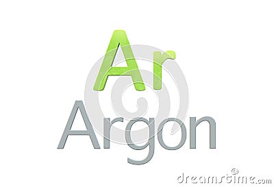 Argon chemical symbol as in the periodic table Cartoon Illustration