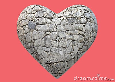 A heart shape of stone rock surface texture Cartoon Illustration