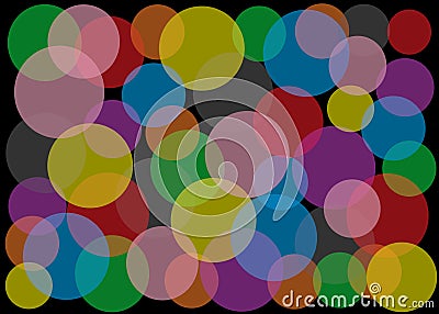 Translucent overlapping circle shapes in different colors and sizes Cartoon Illustration