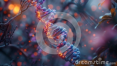 a computer generated image of a dna strand Stock Photo