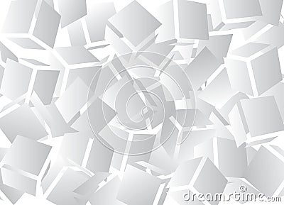 Computer generated loose, floating cubes pattern on white base, creating modern design Stock Photo