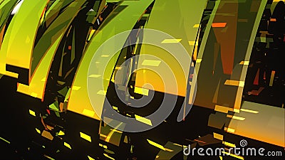 Computer generated modern abstract background of 3d glass rings. 3D rendering corporate and broadcast animation for TV Stock Photo