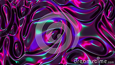 Computer generated realistic background of weaving iridescent cloth, 3D rendering background Stock Photo