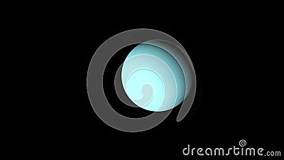 Computer generated rotation of the planet Uranus in cosmic stellar space. 3d rendering of an abstract background Stock Photo