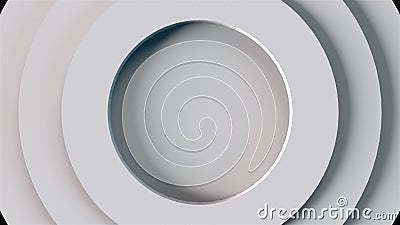 Computer generated a set of abstract circles on different levels. 3d rendering of elegant white background Stock Photo