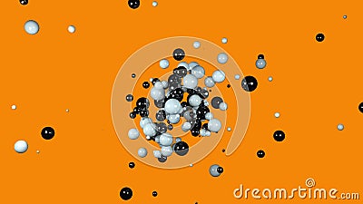 Computer generated shining random balls. 3d rendering of geometric background. Stock Photo
