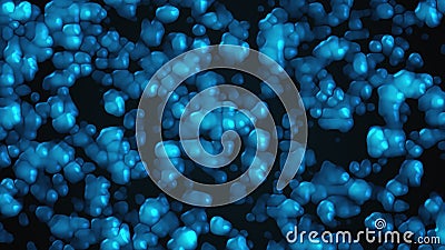 Computer generated texture from many bubbles and abstract particles. 3D rendering background Stock Photo