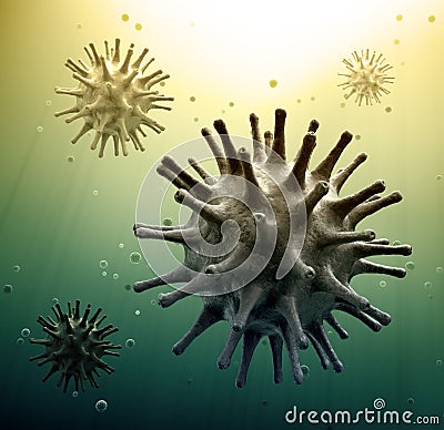 Computer generated Virus illustration Cartoon Illustration