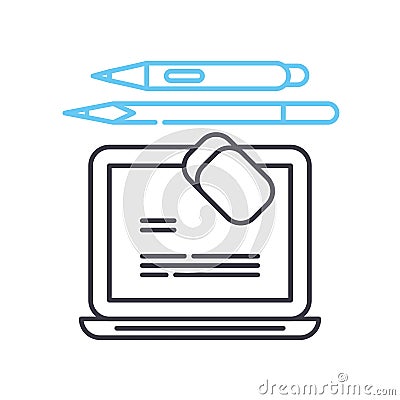 computer graphic tools line icon, outline symbol, vector illustration, concept sign Vector Illustration