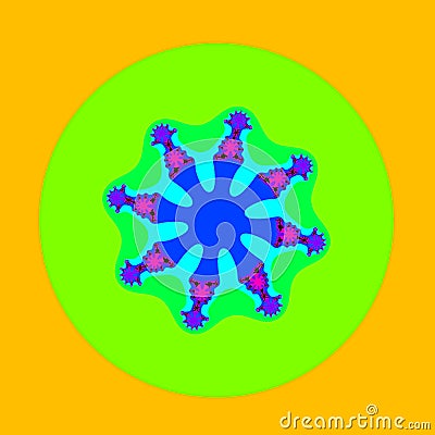 Computer graphics image of the fractal behaviour of a mathematical function, iterating complex numbers. Fractals can be drawn at Stock Photo