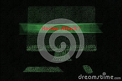 Computer is hacker attack Stock Photo