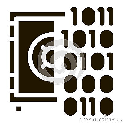 Computer Hacking with Binary Code Icon Vector Glyph Illustration Vector Illustration